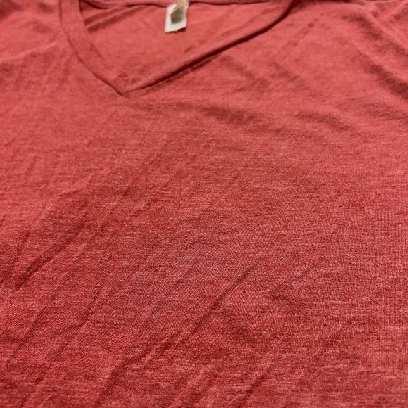 Bella Canvas V Neck Short Sleeve T Shirt Red Heather Large - Picture 5 of 9